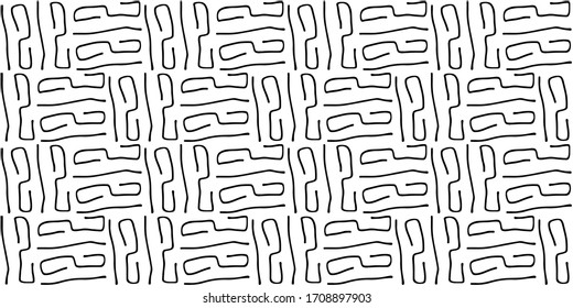 Abstract seamless vector background of hand-drawn lines. Stock illustration for simple backgrounds, packaging, and textiles