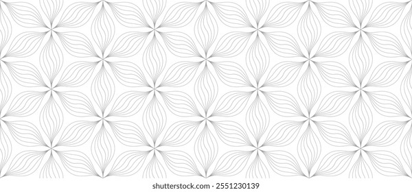 Abstrato vetor de fundo sem emenda. Padrão monocromático, geométrico, floral e sem emenda.