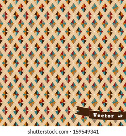 Abstract seamless vector background. Multicolored figures and grid. 