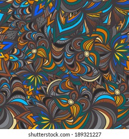 Abstract seamless vector background, ornamental bright pattern.