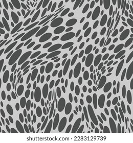 Abstract seamless vector background pattern. Flowing water, skin, bubbles. Monochromatic.