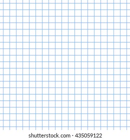 Abstract seamless vector background. School notebook. White sheet blue squared. Pattern background similar to paper.