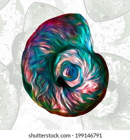 Abstract seamless vector background with sea shells.