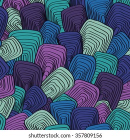 Abstract seamless vector background. Stylized sea  vintage pattern. Ornament in style of the sixties. Template for fabric, wallpaper, textiles, towel, blankets, carpets, cushions.