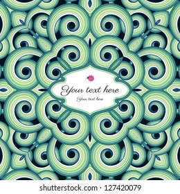 Abstract seamless vector background with swirls. Colors are easily editable. Place for your text
