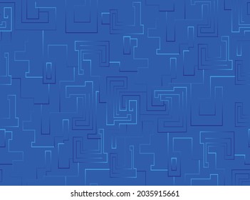 Abstract seamless vector background texture. Blue. Maze