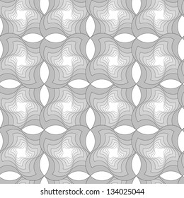Abstract seamless vector black and white pattern with double rounded holes.