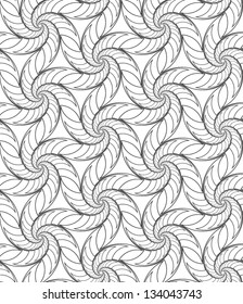 Abstract seamless vector black and white rounded pattern with triangle structure. 