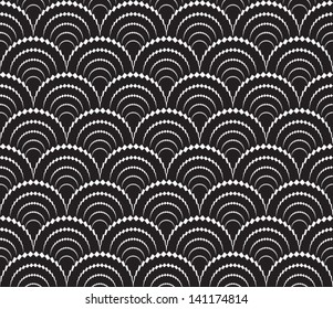 Abstract seamless vector black and white inverted pattern with bush-like figures. Easy to change the colors. 