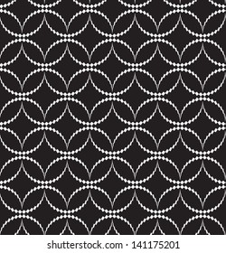 Abstract seamless vector black and white inverted and ellipsed pattern. Easy to change the colors. 