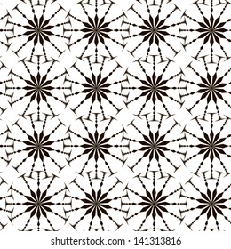 Abstract seamless vector black and white pattern with wheel-like figures. Easy to change the colors. 