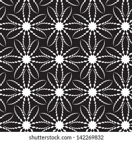 Abstract seamless vector black and white inverted thick pattern with six stars. Easy to change the colors. 