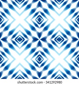 Abstract seamless vector blur contemporary winter pattern snow crossing backgound with modern arrowlike glowing aberrated shapes