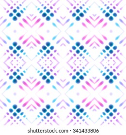 Abstract seamless vector blur contemporary pattern snow crossing backgound with modern glowing aberrated shapes