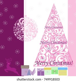 Abstract seamless vector with Christmas elements