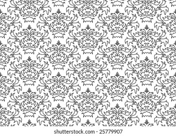 Abstract seamless vector damask background for design use
