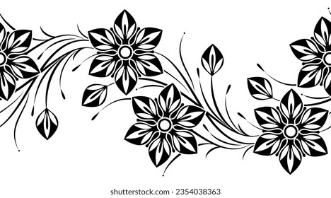 Abstract seamless vector floral vine design