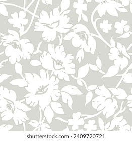 Abstract seamless vector flower wallpaper pattern