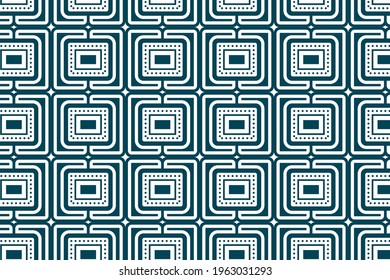 Abstract seamless vector geometric pattern. the element patterns are square, star, circle and rectangle use flat blue pastel color isolated in white background. 