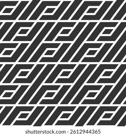 Abstract seamless vector geometric pattern. Black isolated segments geometric background. Flat design pattern. Black and white stylish texture. Repeating geometric tiles pattern.