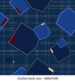 abstract seamless vector illustration with jeans pockets