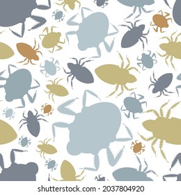 Abstract seamless vector lined pattern of illustrations design of bugs . The design is perfect for textiles, decorations, backgrounds, advertisements, halloween items