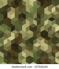 Abstract Seamless Vector Military Camouflage Background Made of Geometric Triangles Shapes