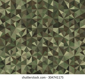 Abstract Seamless Vector Military Camouflage Background Made of Geometric Triangles Shapes