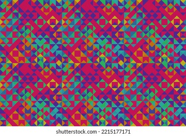 Abstract seamless vector mosaic made of triangles, bold, punchy forms and colors that demand attention