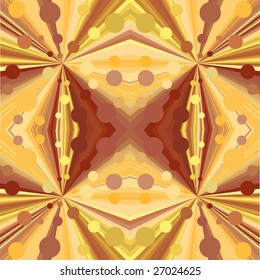 Abstract seamless vector ornament in yellow and brown colors