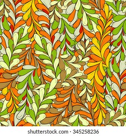 Abstract Seamless vector pattern background with leaves. Hand drawn natural elements for all kinds of invitations, logo, cards and graphic designs. Wedding elements and save the date cards.