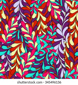 Abstract Seamless vector pattern background with leaves. Hand drawn natural elements for all kinds of invitations, logo, cards and graphic designs. Wedding elements and save the date cards.