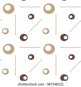 abstract seamless vector pattern background illustration with brown and white circles