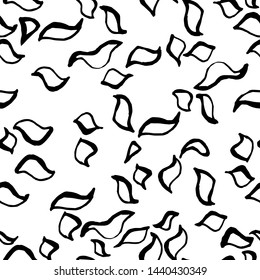 Abstract seamless vector pattern. Black and white. Monochrome hand draw texture. Animal print background for fabric, textile, design, advertising banner. Leopard