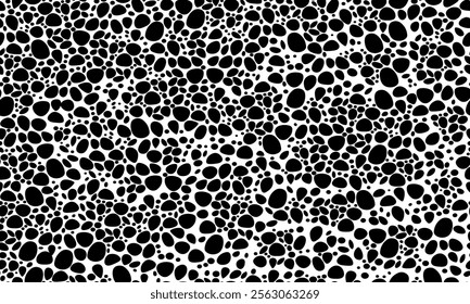 Abstract Seamless Vector Pattern. Pattern of Black Dots on White Background. Trendy Print Design for Wrapping Paper, Textile, Packaging, Fabric, Home Decor, Surface