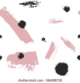 Abstract Seamless Vector Pattern. Black And Pink