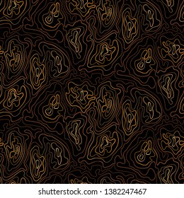 Abstract seamless vector pattern. Blending lines, ripples, waves. Black and white. Isolated from the background. 