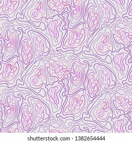 Abstract seamless vector pattern. Blending lines, ripples, waves. Pink, purple and white. Isolated 