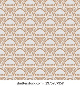 abstract Seamless vector pattern in brown floral Art Nouveau style