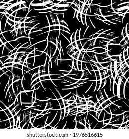 abstract seamless vector pattern chaotic curved lines of different colors on contrasting background