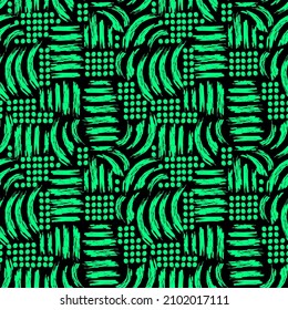 abstract seamless vector pattern chaotic curved lines of different colors on contrasting background