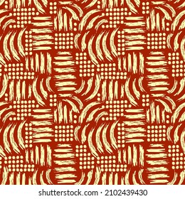 abstract seamless vector pattern chaotic curved lines of different colors on contrasting background