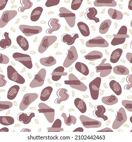 abstract seamless vector pattern chaotic different figures on contrasting background. Simple geometric pattern with Artistic shapes.