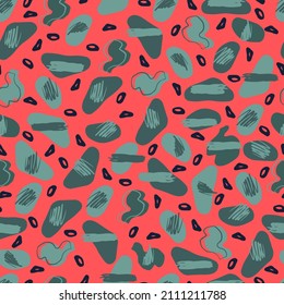 abstract seamless vector pattern chaotic different figures on contrasting background. Simple geometric pattern with Artistic shapes.