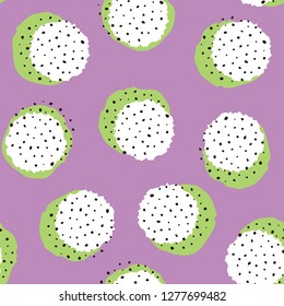Abstract seamless vector pattern. Circle bolt and stain created with palette knife and dry brush. Chaotic colorful polka dots. Dotted ornament for fabric print, greeting card, table cloth, furniture. 