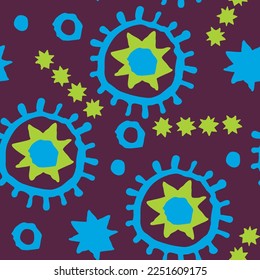 Abstract seamless vector pattern with circle, dots and spots decorative elements. Hand drawn background in boho style for textile print, fabric design, wallpaper and digital paper, wrapping.