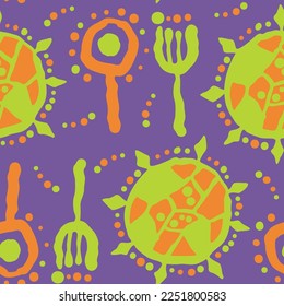 Abstract seamless vector pattern with circle, dots and spots decorative elements. Hand drawn background in boho style for textile print, fabric design, wallpaper and digital paper, wrapping.