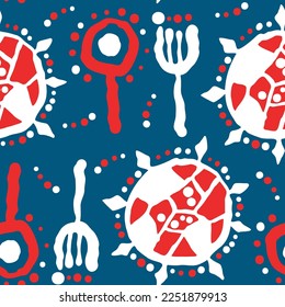 Abstract seamless vector pattern with circle, dots and spots decorative elements. Hand drawn background in boho style for textile print, fabric design, wallpaper and digital paper, wrapping.