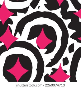 Abstract seamless vector pattern with circle, dots and spots decorative elements. Hand drawn background in boho style for textile print, fabric design, wallpaper and digital paper, wrapping.