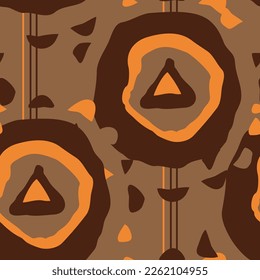 Abstract seamless vector pattern with circle, dots and spots decorative elements. Hand drawn background in boho style for textile print, fabric design, wallpaper and digital paper, wrapping.